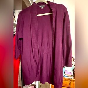 Covington Women's Deep Plum Open-Front Knit Cardigan